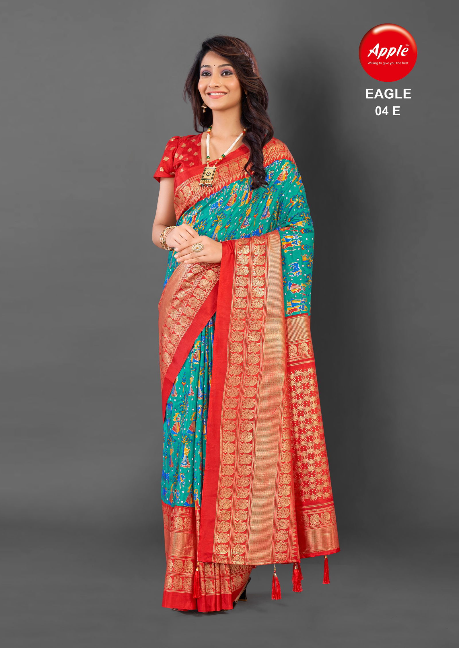 Eagle 04 By Apple Daily Wear Cotton Blend Printed Sarees Wholesale Market In Surat
